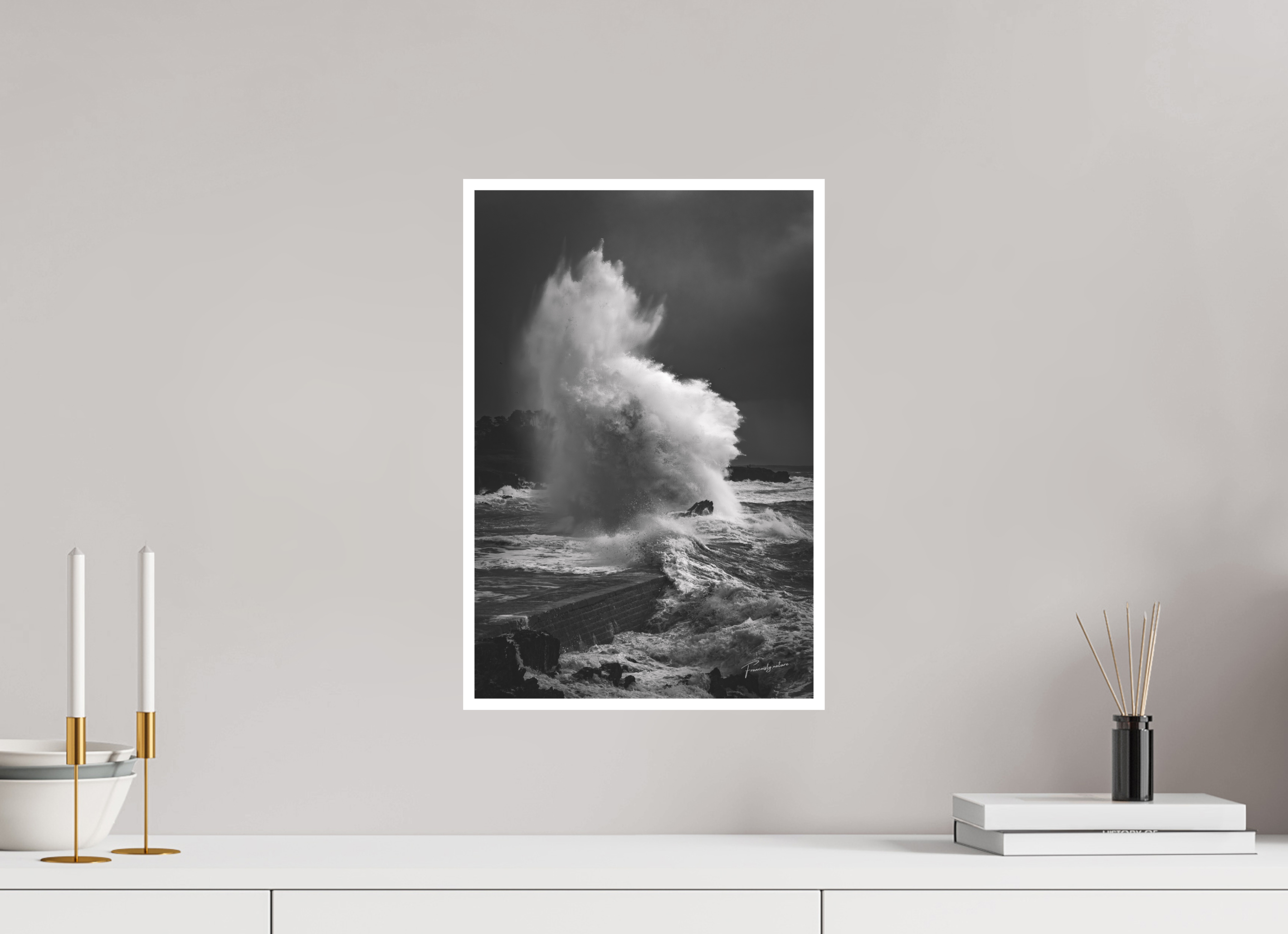 30 x 45 cm, Tirage seul Bright White 1cm La Danse de l'Écume