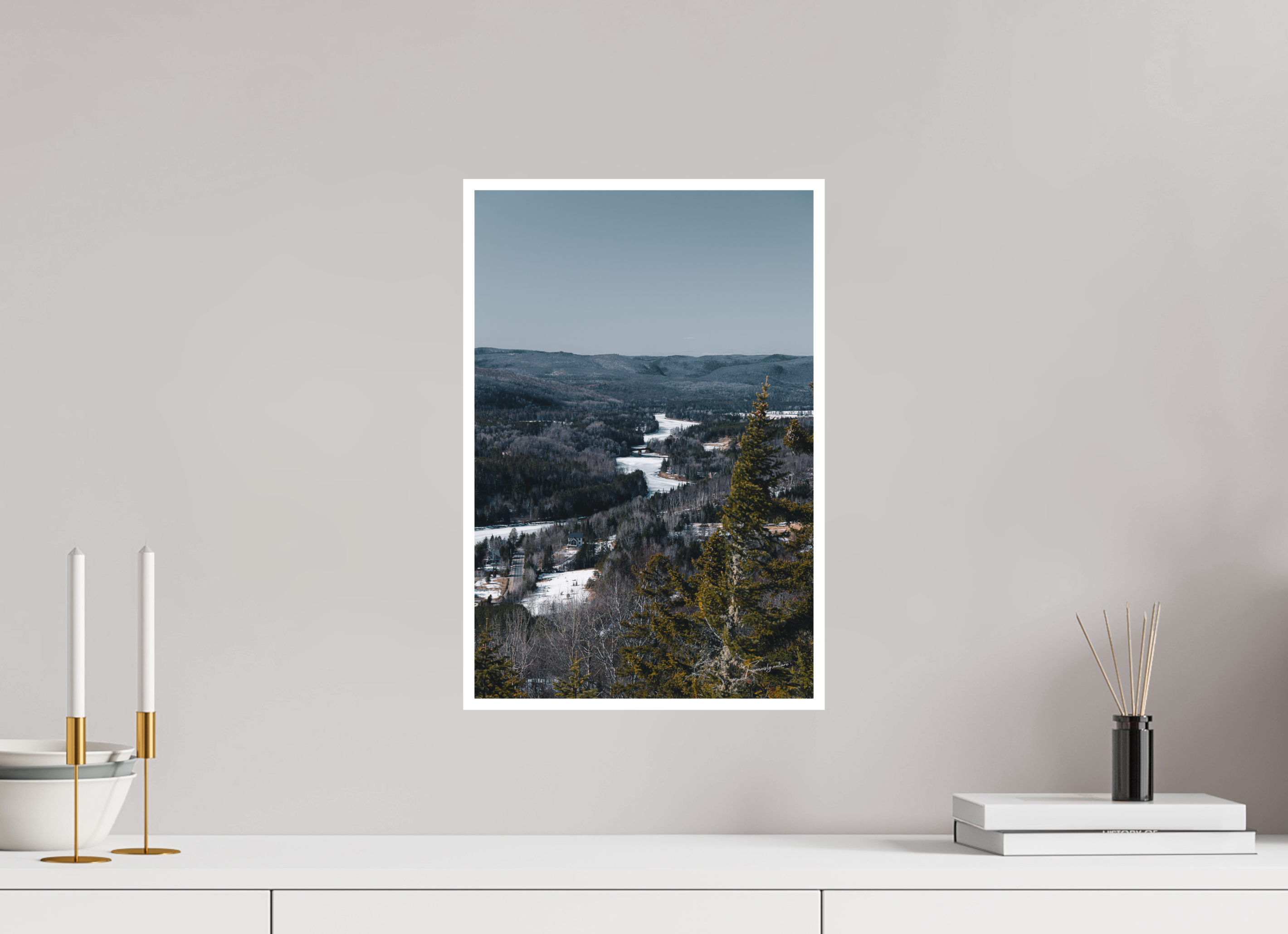 30 x 45 cm, Tirage seul Bright White 1cm Vue du Mont Otis