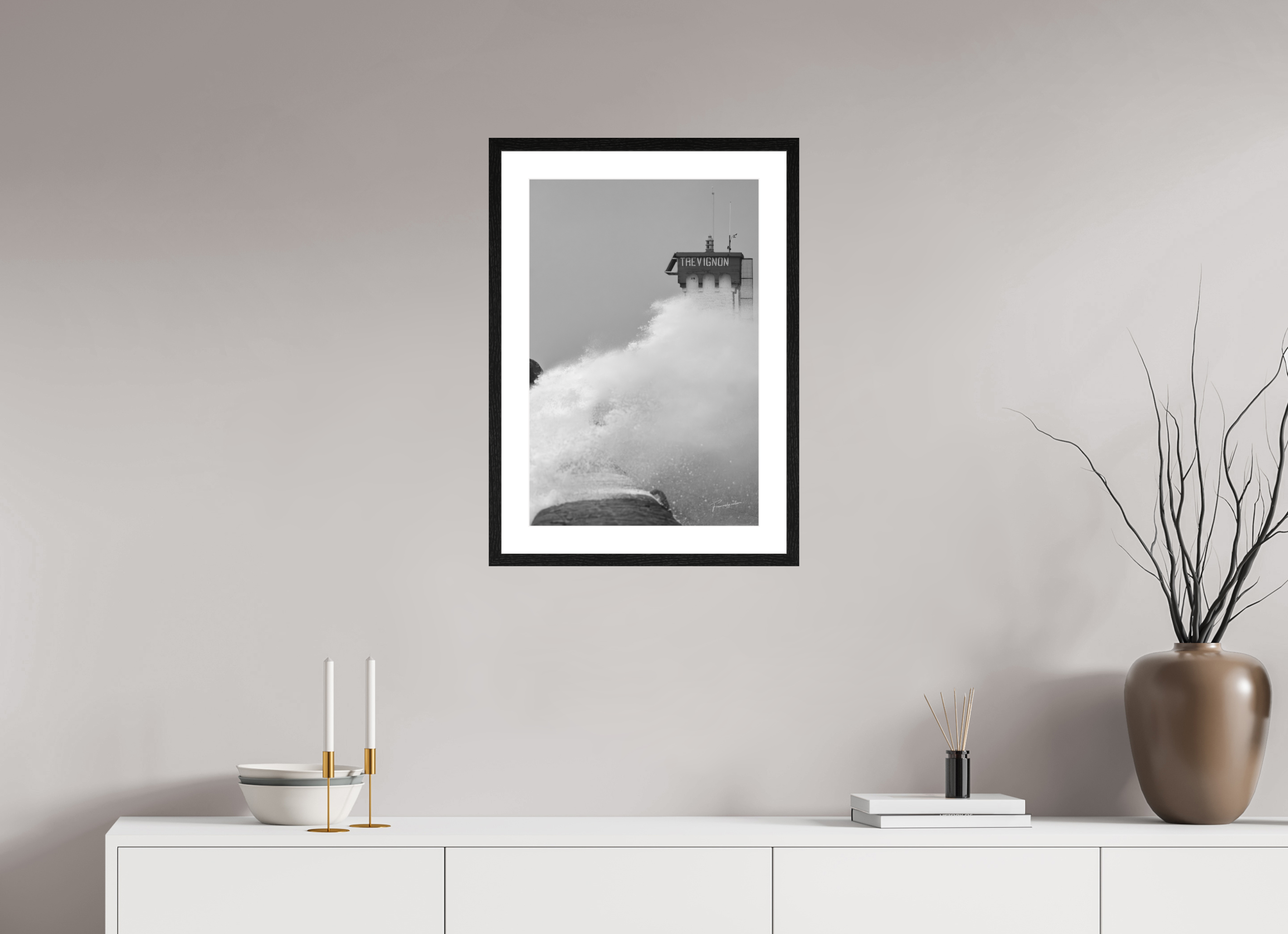 40 x 60 cm, Cadre chêne noir brightwhite L'Impact