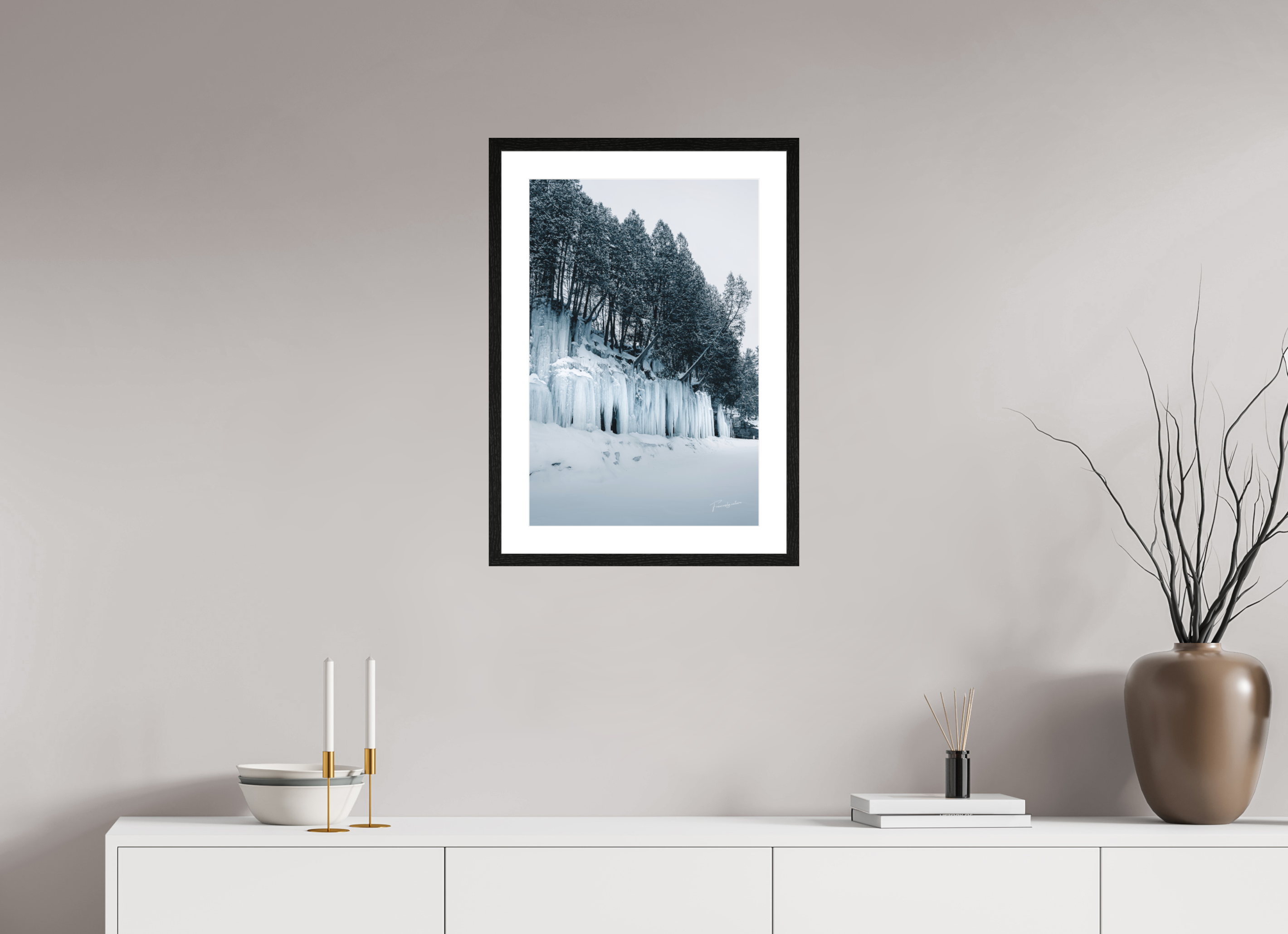 40 x 60 cm, Cadre chêne noir brightwhite La Paroi de Glace