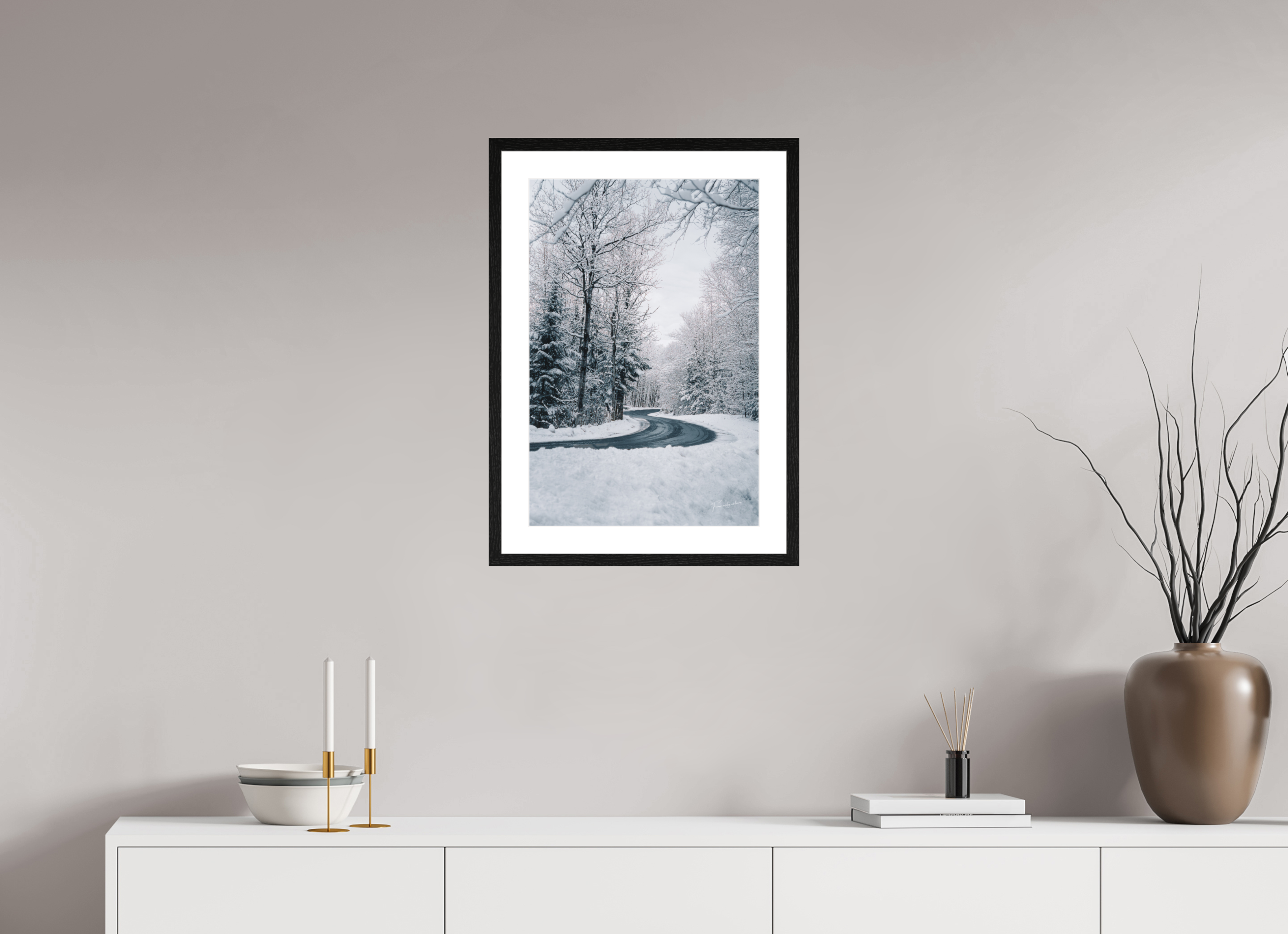 40 x 60 cm, Cadre chêne noir brightwhite L'Appel de la Route