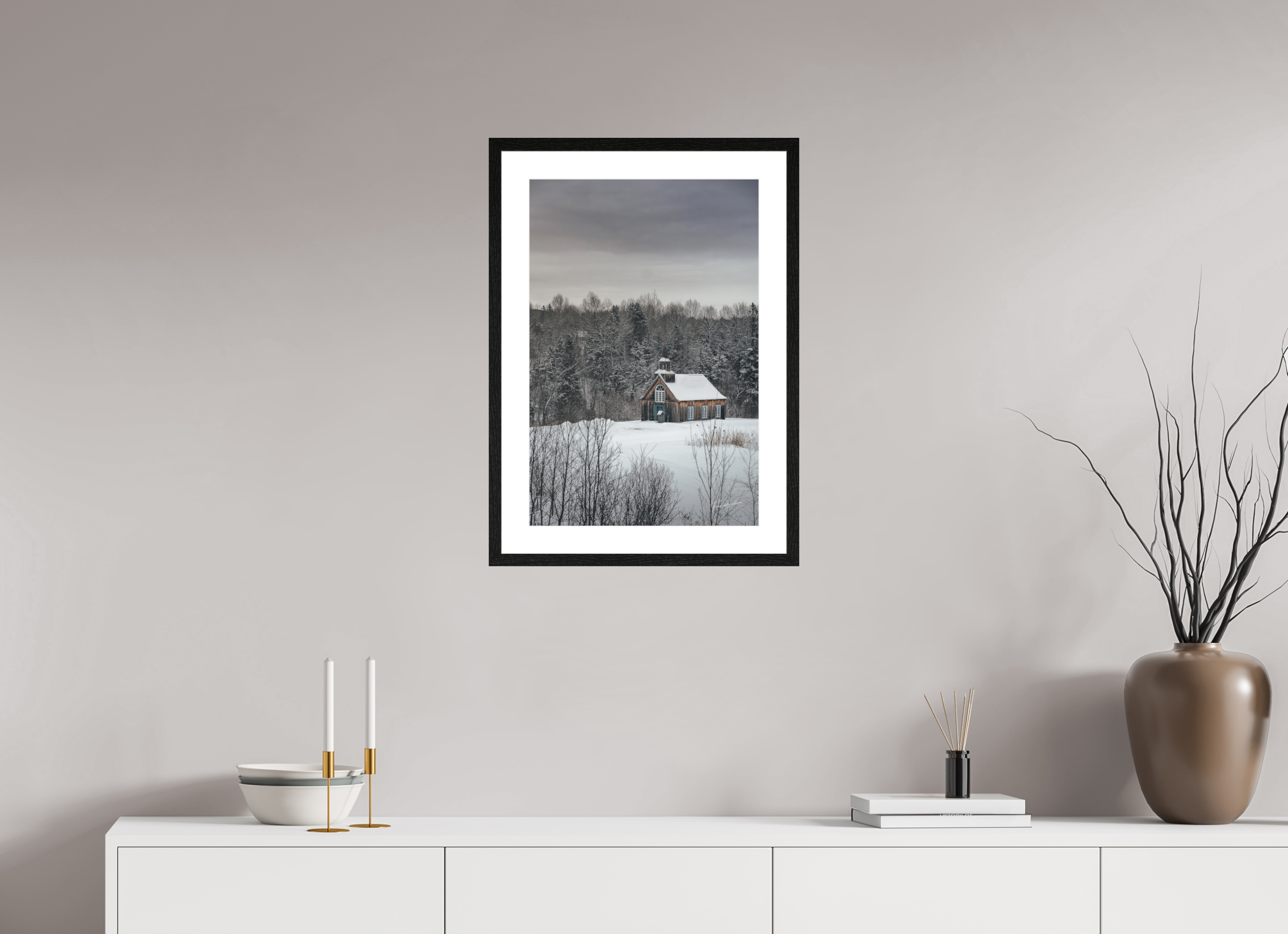 40 x 60 cm, Cadre chêne noir brightwhite La Chapelle des Neiges – Saint-Paulin OK