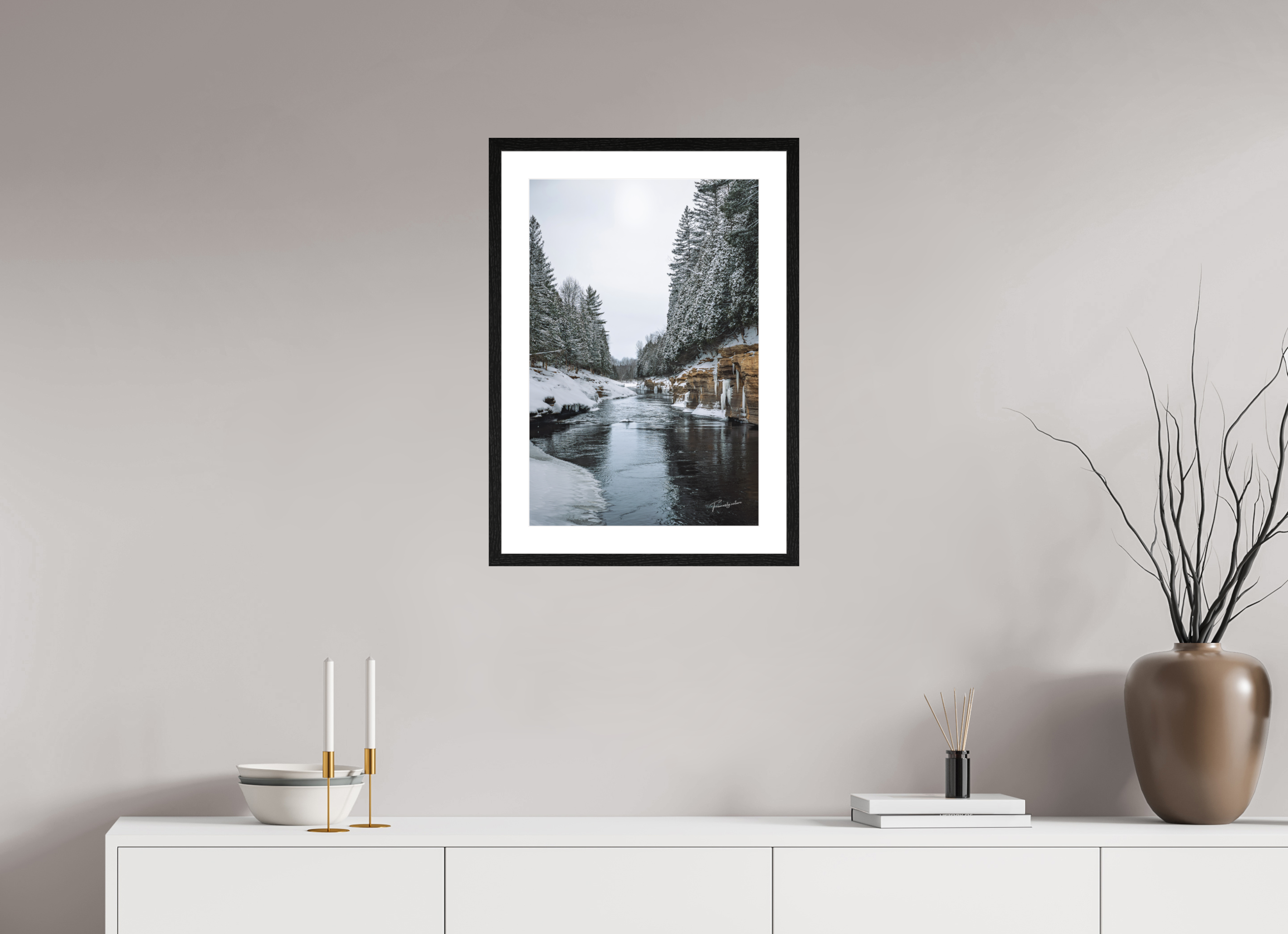 40 x 60 cm, Cadre chêne noir brightwhite Le Souffle de la Rivière