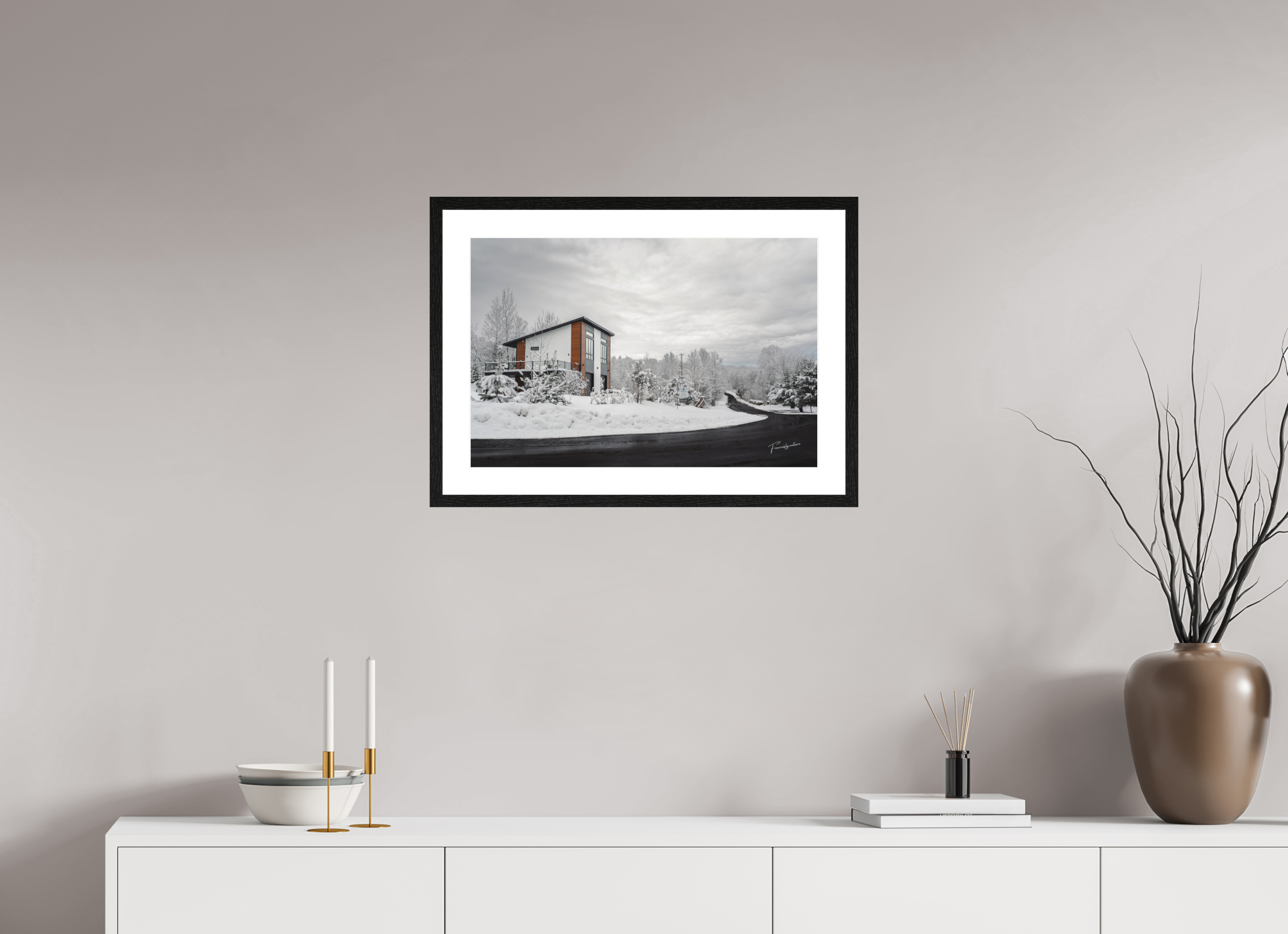 60 x 40 cm, Cadre chêne noir brightwhite Là où tout commence